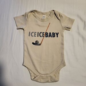 Colored Organics 3-6m Onsie 100% Organic Cotton, Hockey, Ice Ice Baby
